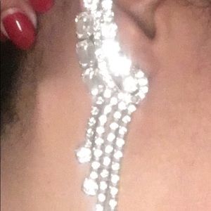 Rhinestone climber earrings